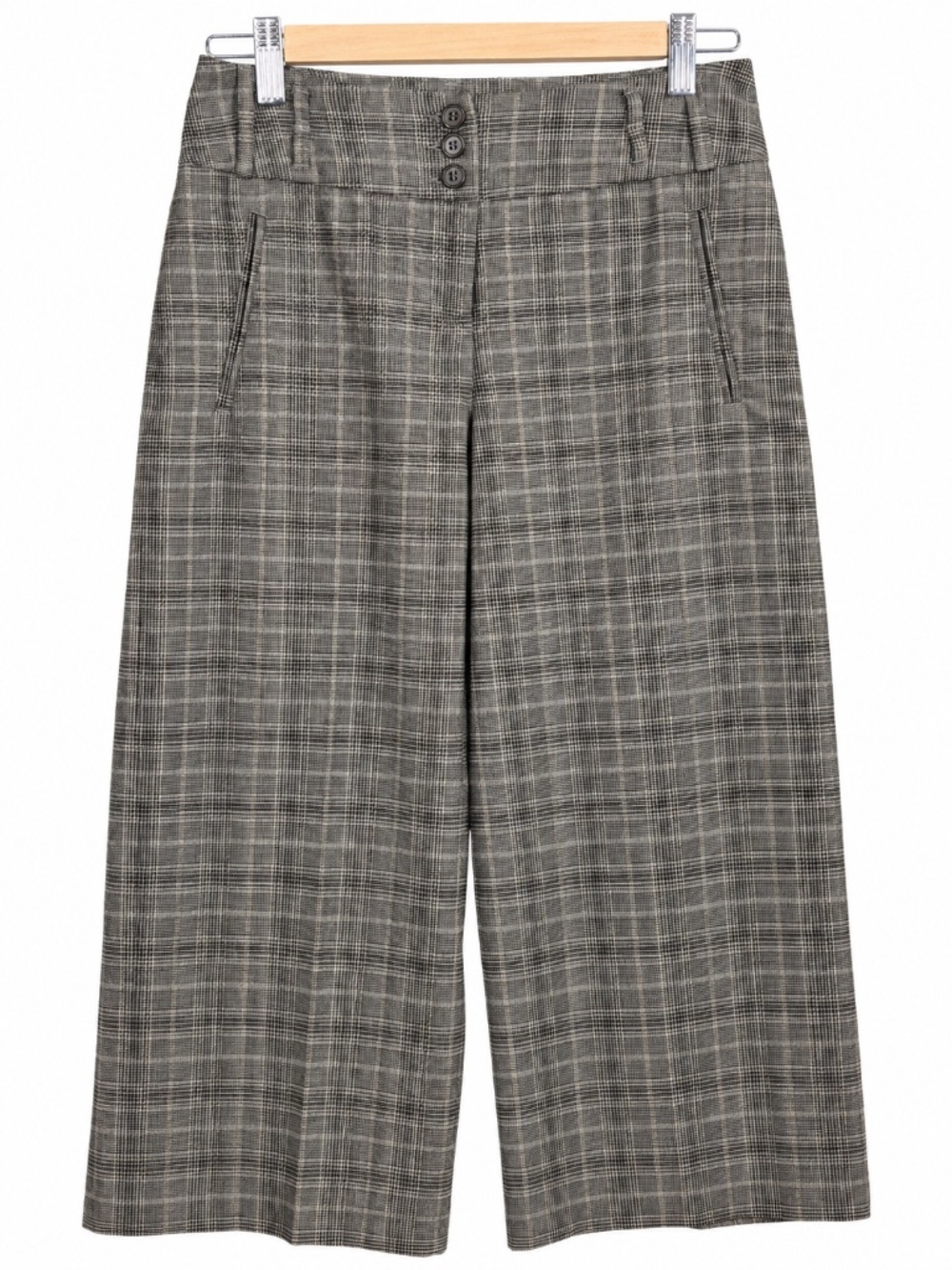 Loulou Diamond Plaid Wide Leg Culotte Pants Size 2